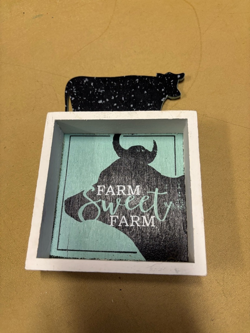 Farm Sweet Farm Wooden Wall Décor - Mint & Black